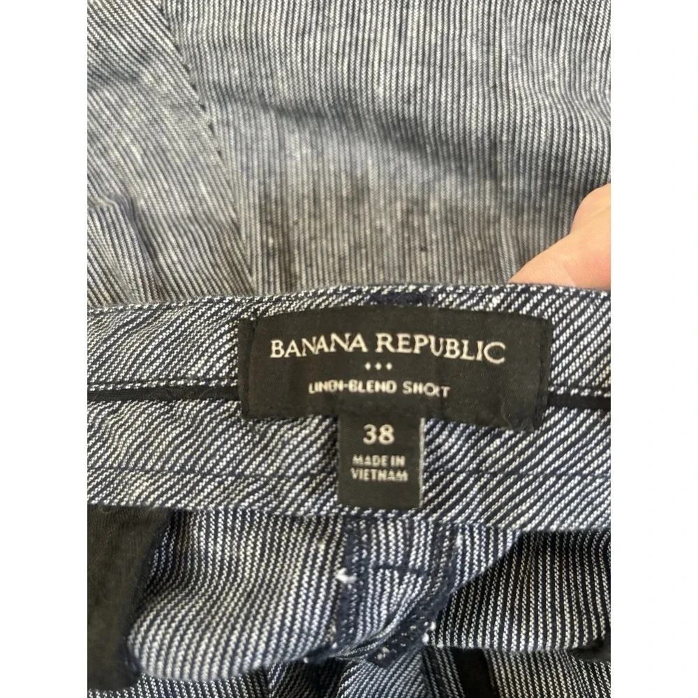 Banana Republic Linen blend‎ Shorts Mens 38x9 Navy Preppy Resort Vacation